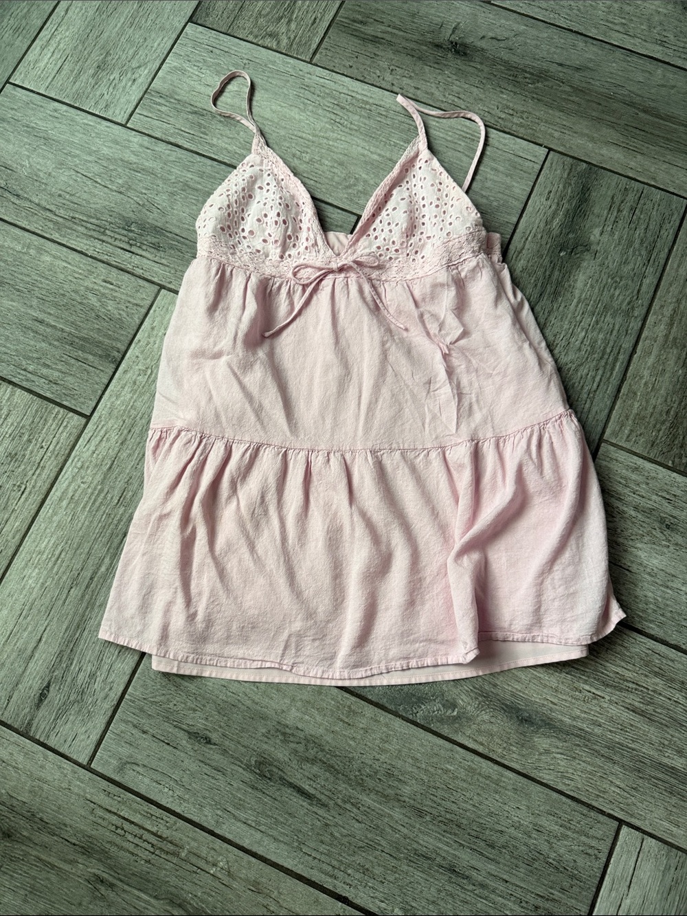 Princess Polly Light Pink Eyelet Cami Dress